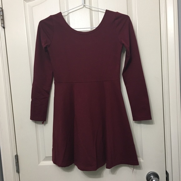 maroon fit and flare dress - Picture 1 of 1